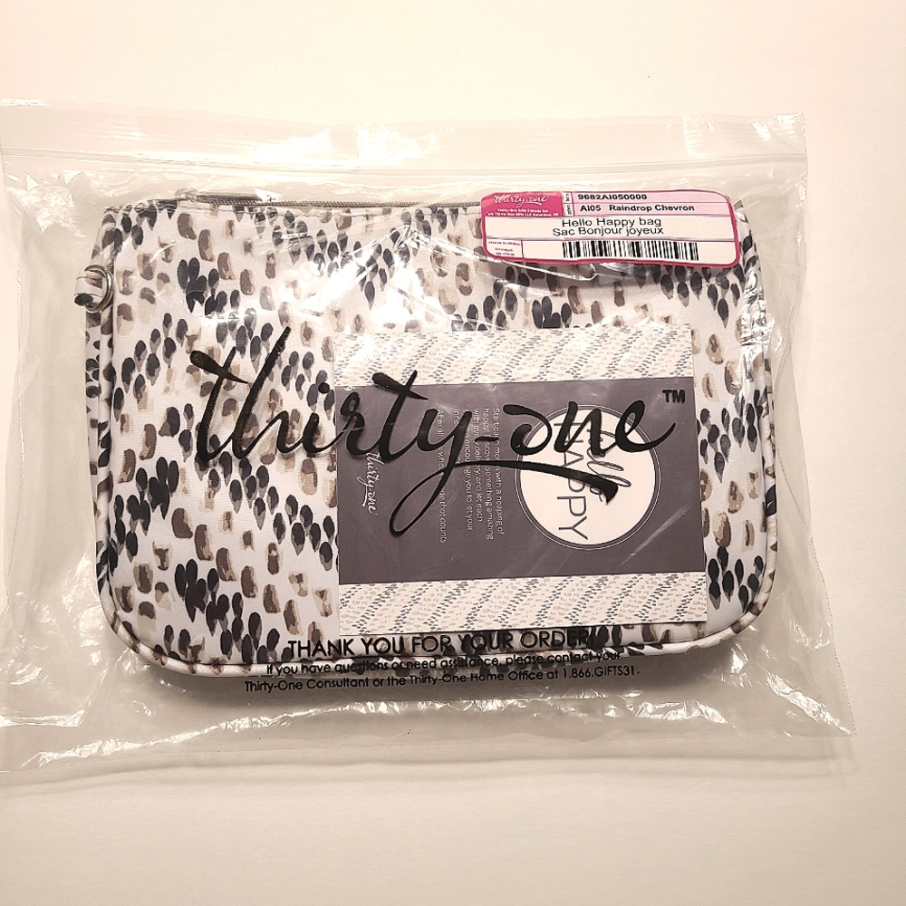 NWT * Thirty-One Hello Happy Raindrop Chevron